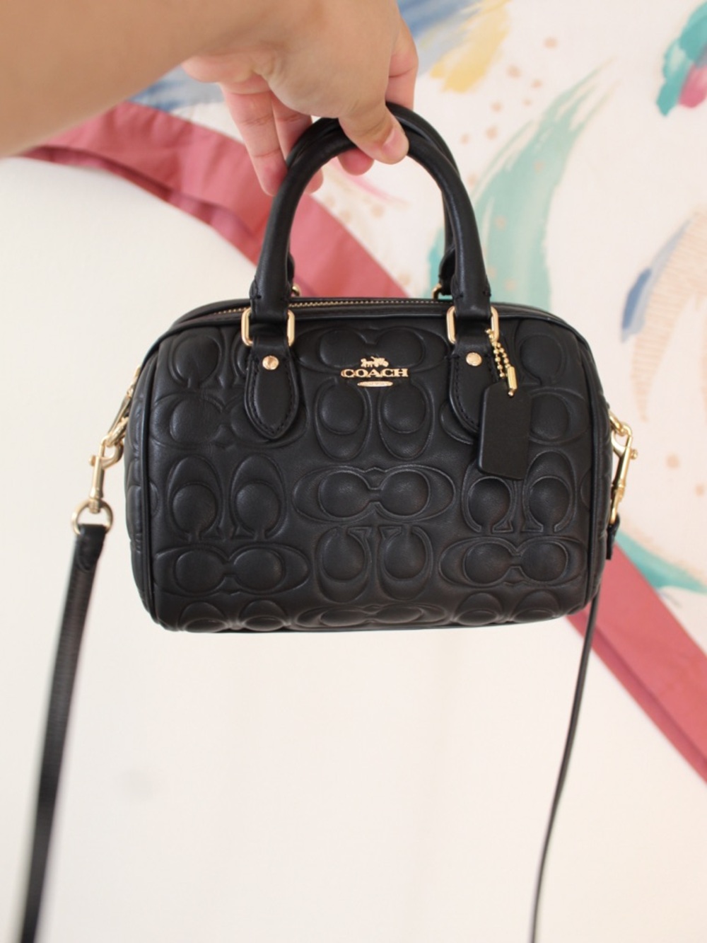 Coach Black Mini Quilted Rowan